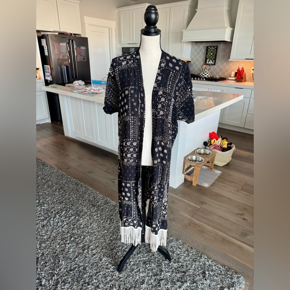 Vintage Y2K Hollister Boho Patchwork Maxi Duster Kimono One Size